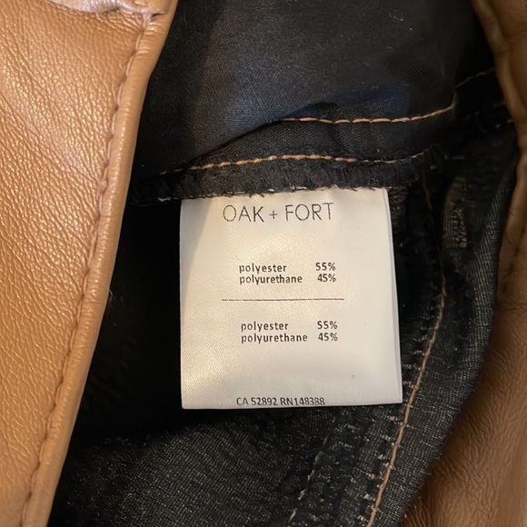 Oak + Fort High Waist Vegan Leather Pant | Size 25 Brown - Picture 8 of 8